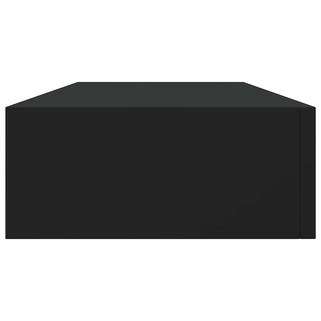 Wall-mounted Drawer Shelf 60x23.5x10cm Floating Storage Black MDF Organiser