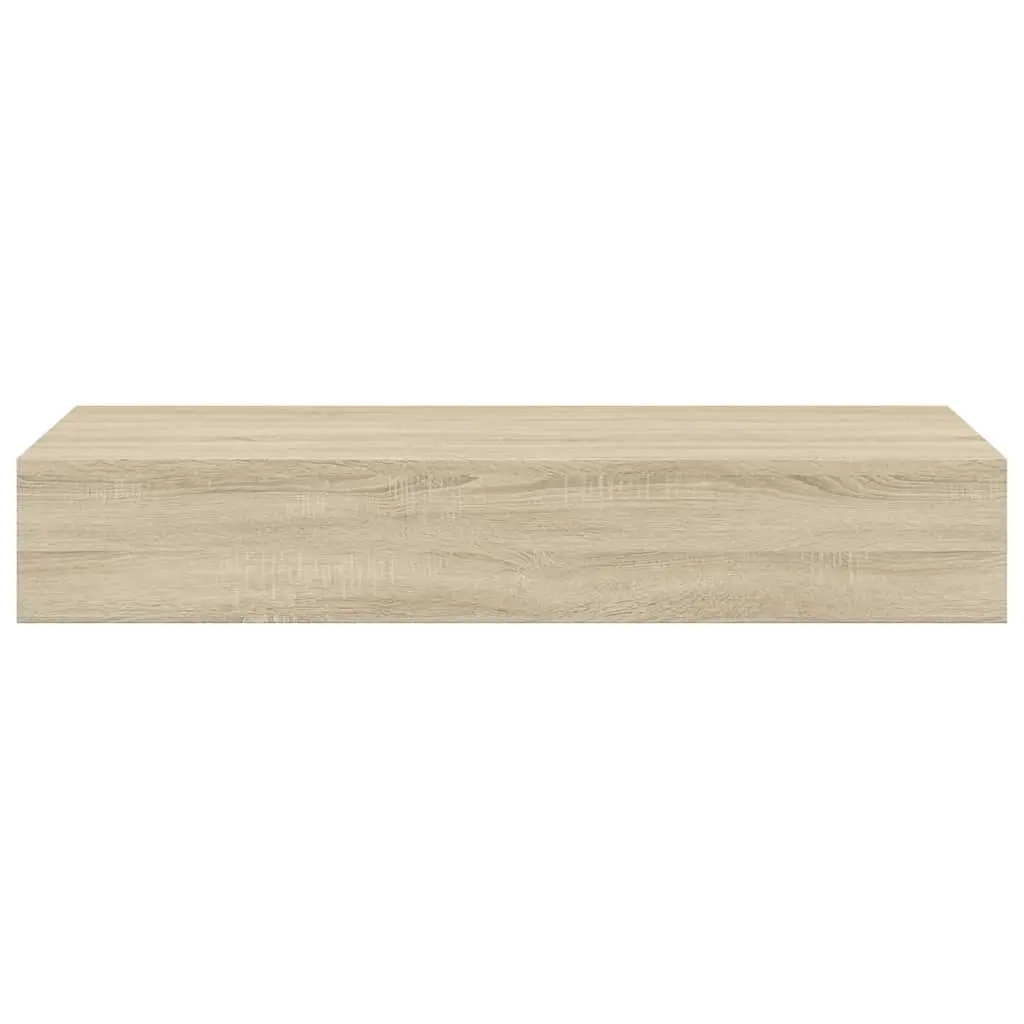 Wall-mounted Drawer Shelves 60x23.5x10cm Floating Storage Organizer Oak Brown Set of 2
