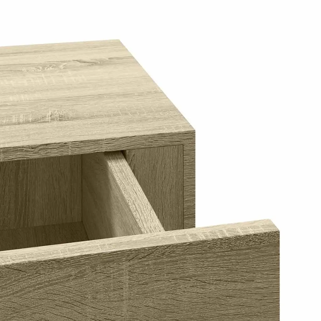 Wall-mounted Drawer Shelves 60x23.5x10cm Floating Storage Organizer Oak Brown Set of 2