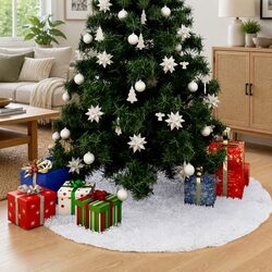 Enhance Your Holiday Space with a White Faux Fur Tree Skirt