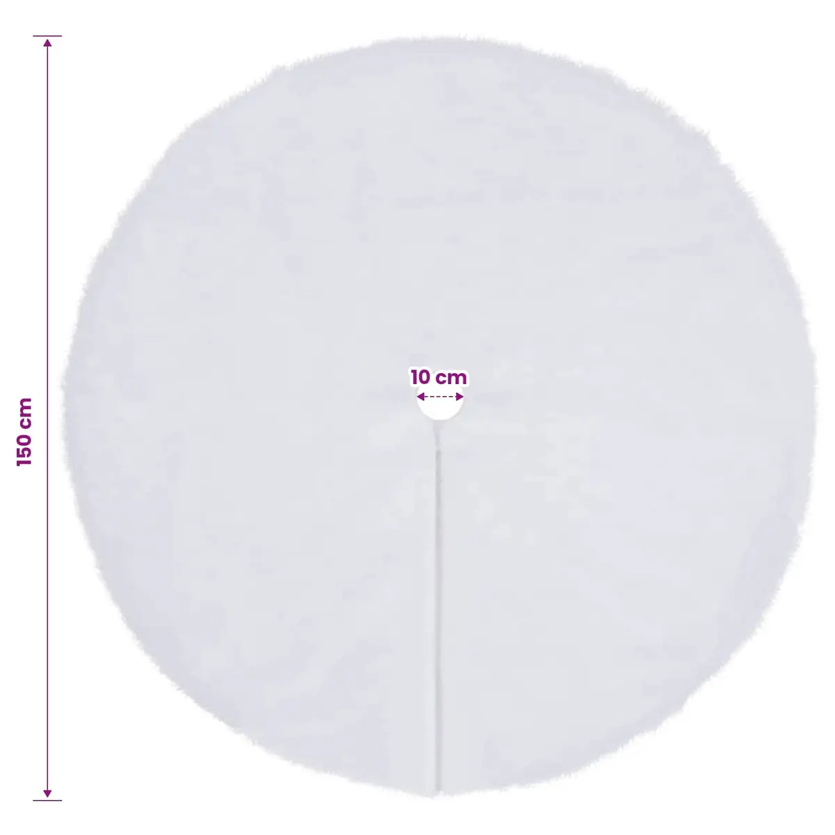 Christmas Tree Skirt 150cm White Faux Fur Base Cover Decoration