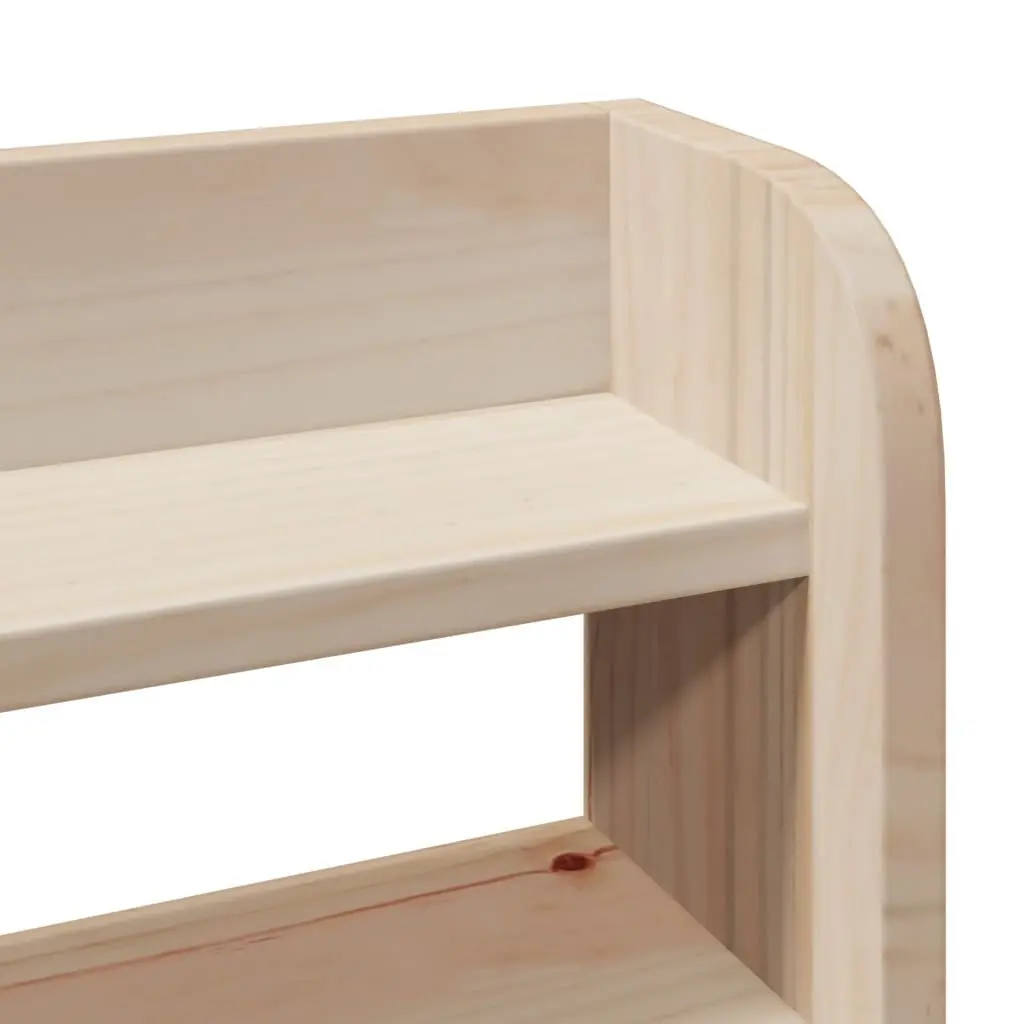 Solid Wood Pine Bed Frame 150x200 cm with Headboard and Storage Shelves