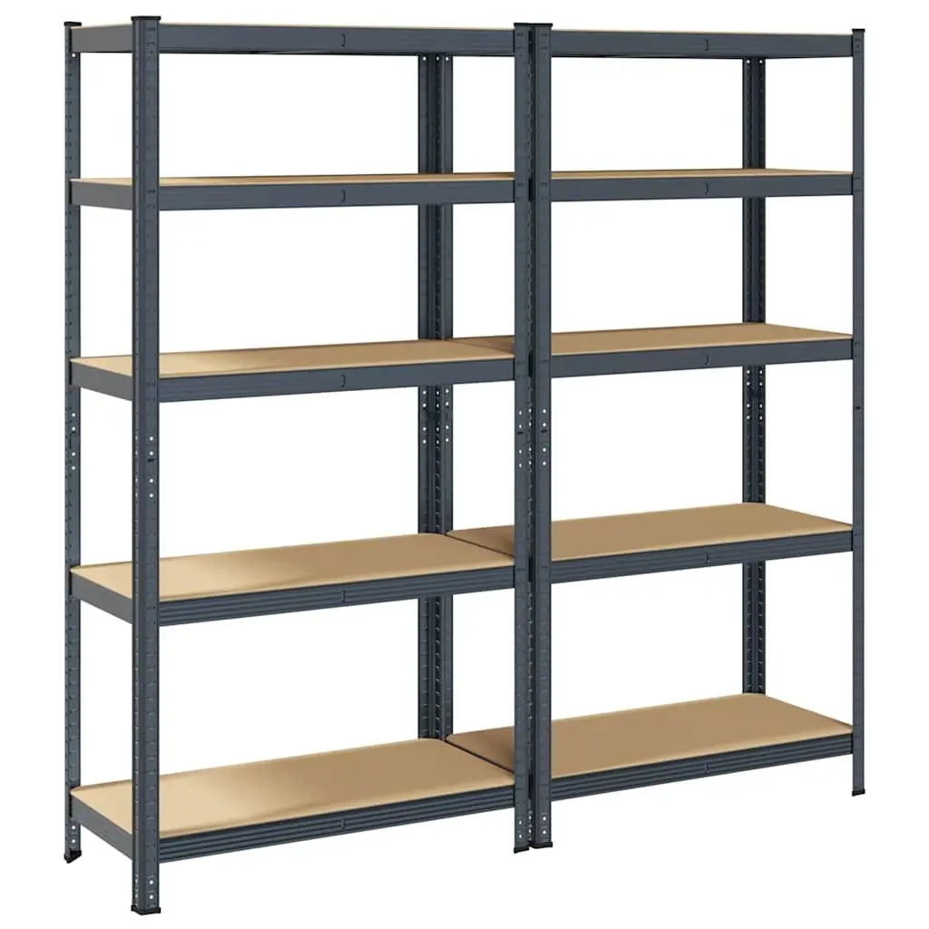 5-Layer Heavy-Duty Industrial Shelving Unit Anthracite Steel Engineered Wood
