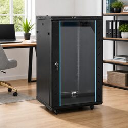 Network Cabinet 18U 19 Inch Rack Mount Server Equipment Storage Black