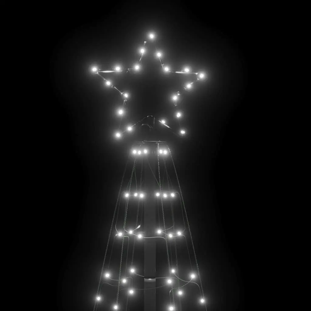 LED Christmas Tree with Spikes 220 Cold White Lights 8 Effects 180cm Garden