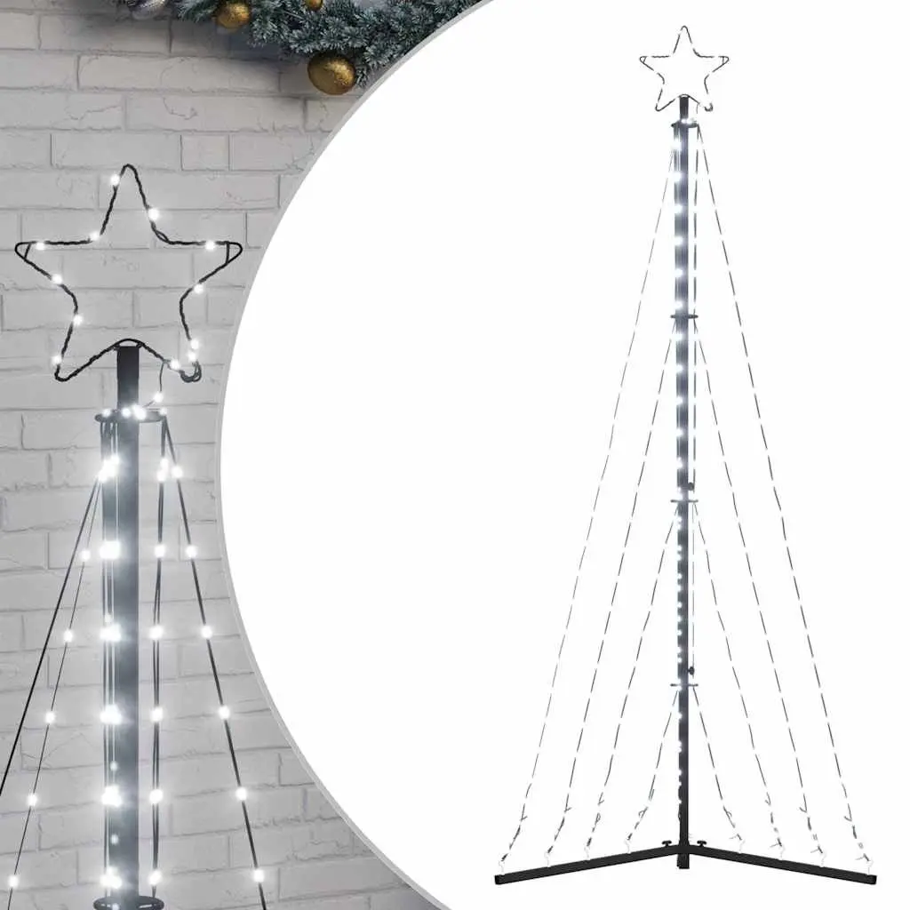 LED Christmas Tree 182cm Cold White LEDs 8 Lighting Effects Indoor Outdoor Holiday