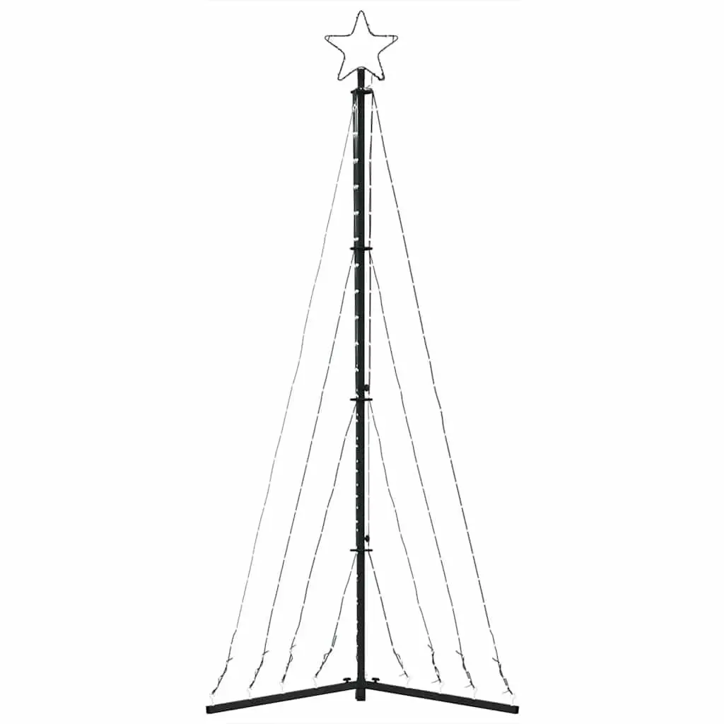 LED Christmas Tree 182cm Cold White LEDs 8 Lighting Effects Indoor Outdoor Holiday