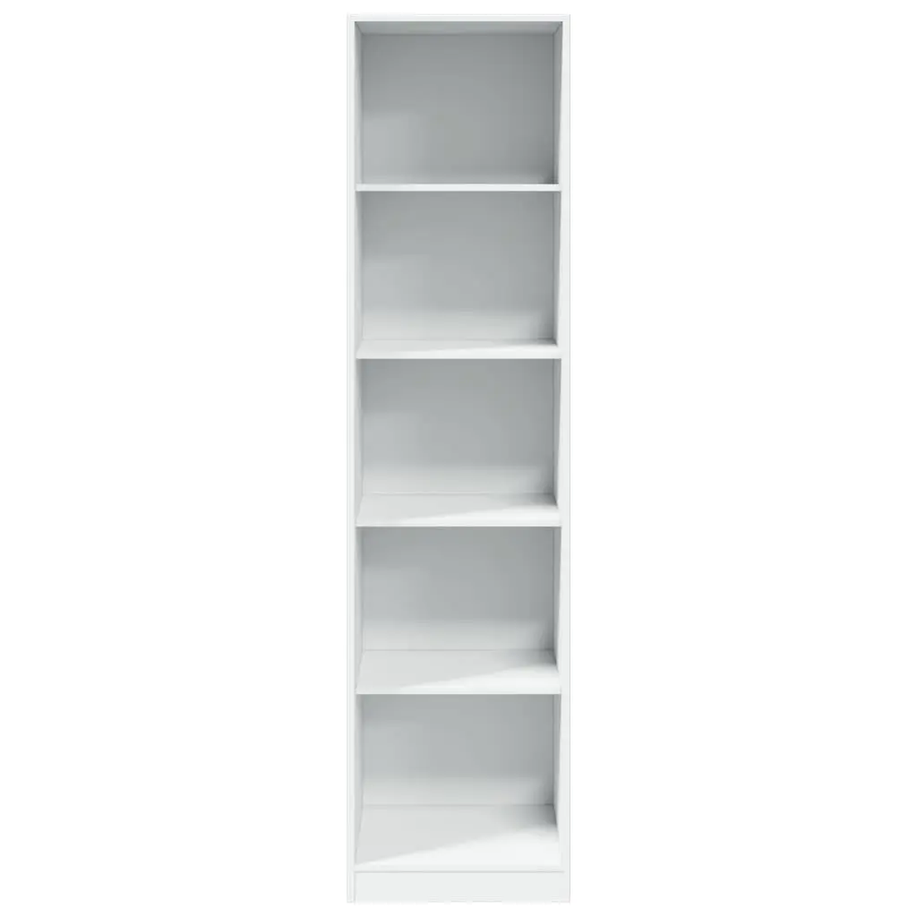 White Wardrobe Cupboard 5 Compartment Engineered Wood Storage Cabinet