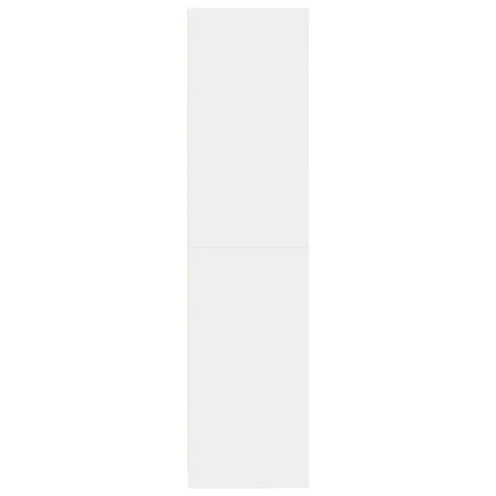 White Wardrobe Cupboard 5 Compartment Engineered Wood Storage Cabinet