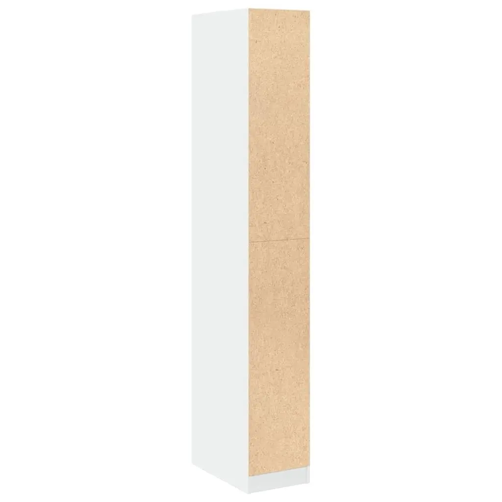 Wardrobe White 30x50x200 cm Engineered Wood Compact Storage Cabinet with Compartment Drawers