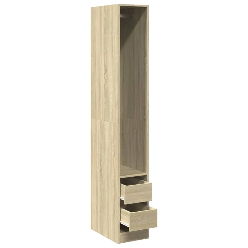 Wardrobe Cupboard 30x50x200cm Brown Engineered Wood Compact Storage Cabinet