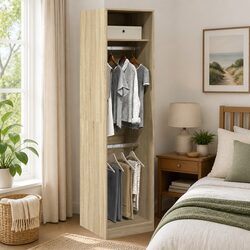 Wardrobe Cupboard Storage Cabinet 50x50x200cm Brown Engineered Wood 2
