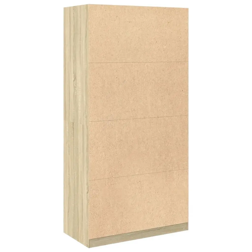 Wardrobe Cupboard 100x50x200cm 2 Compartments Engineered Wood Storage Armoire
