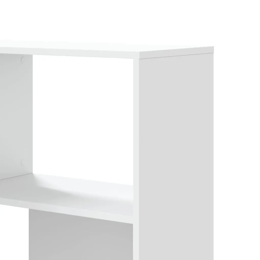 Corner Bookcase 4-Tier White Engineered Wood Shelving Storage Unit 85x85x140cm