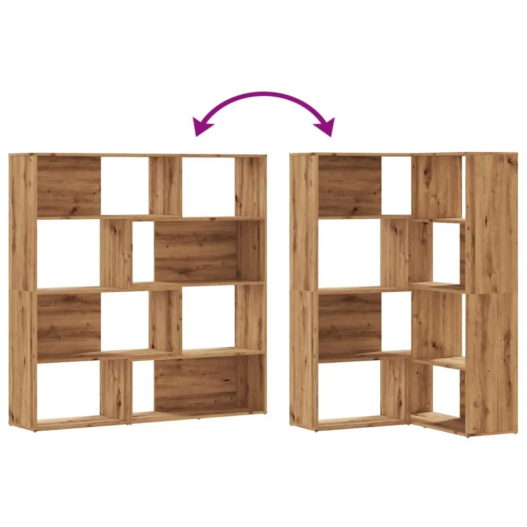 Corner Bookcase 4-Tier Engineered Wood Shelving Unit Brown 85x85x140cm