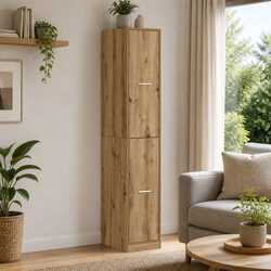 Elegant Brown Apothecary Storage Cabinet for Home and Office