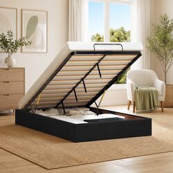 Optimize Your Space with This Black Velvet Ottoman Bed Frame