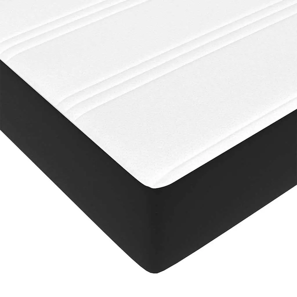 Ottoman Storage Bed Super Single Black Faux Leather Frame with Pocket Spring Mattress