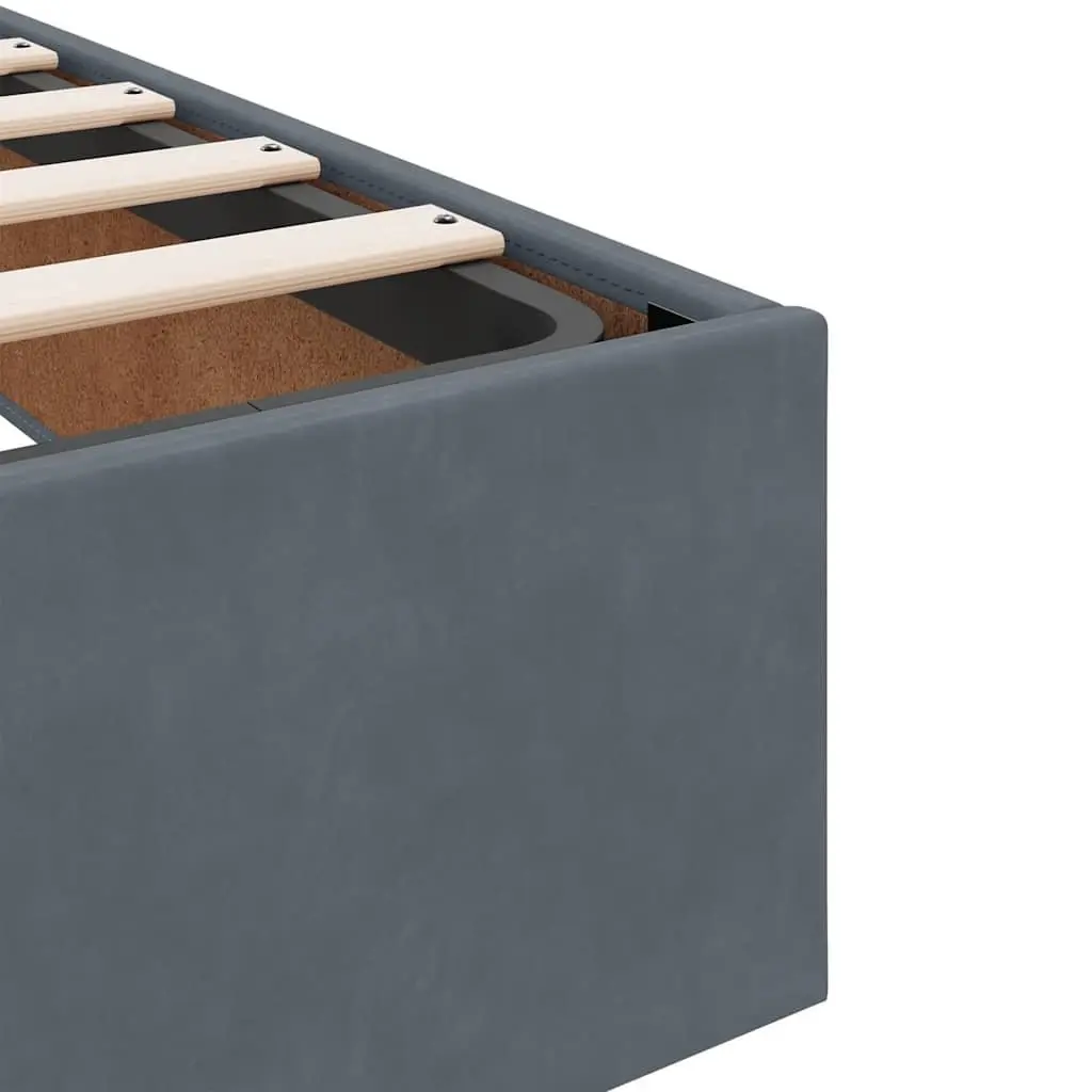 Double Velvet Ottoman Bed with Hydraulic Lift and Pocket Spring Mattress in Grey for Bedroom Storage