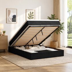 Stylish Ottoman Bed with Pocket Spring Mattress and Storage