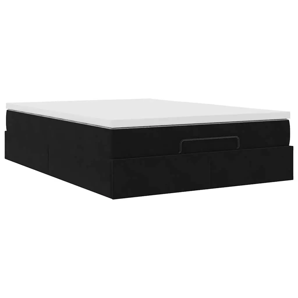 Ottoman Bed Double Velvet Pocket Spring Mattress Storage Lift Frame