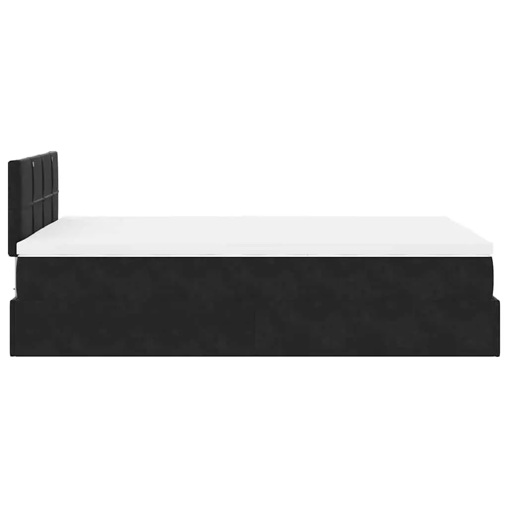 Ottoman Bed King Single Velvet Upholstered Hydraulic Lift Frame with Pocket Spring Mattress