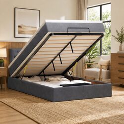 Elegant King Single Ottoman Bed with Storage & Mattress