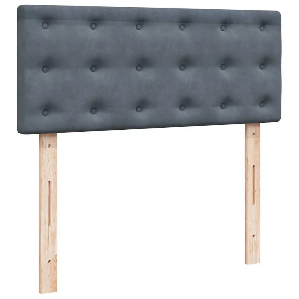 King Single Ottoman Bed Grey Velvet with Pocket Spring Mattress and Hydraulic Lift Storage