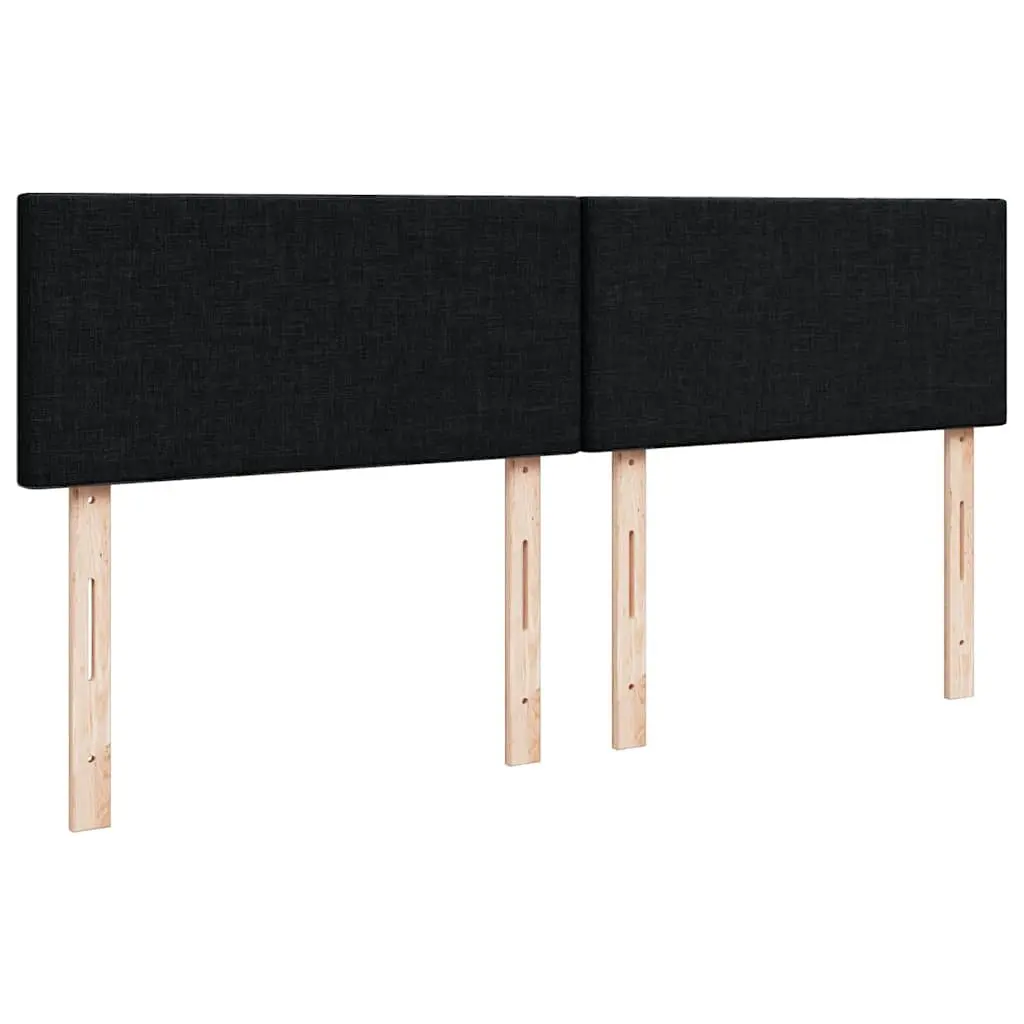 Double Ottoman Bed with Pocket Spring Mattress Black Fabric Hydraulic Lift LED Lights