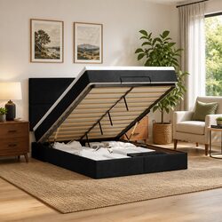 Stylish Queen Ottoman Bed with Convenient Storage