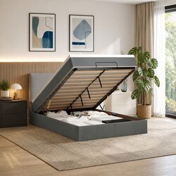 Grey Queen Ottoman Bed for Enhanced Sleep and Efficient Storage