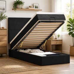 Stylish Black Velvet Ottoman Bed Enhancing Your Space