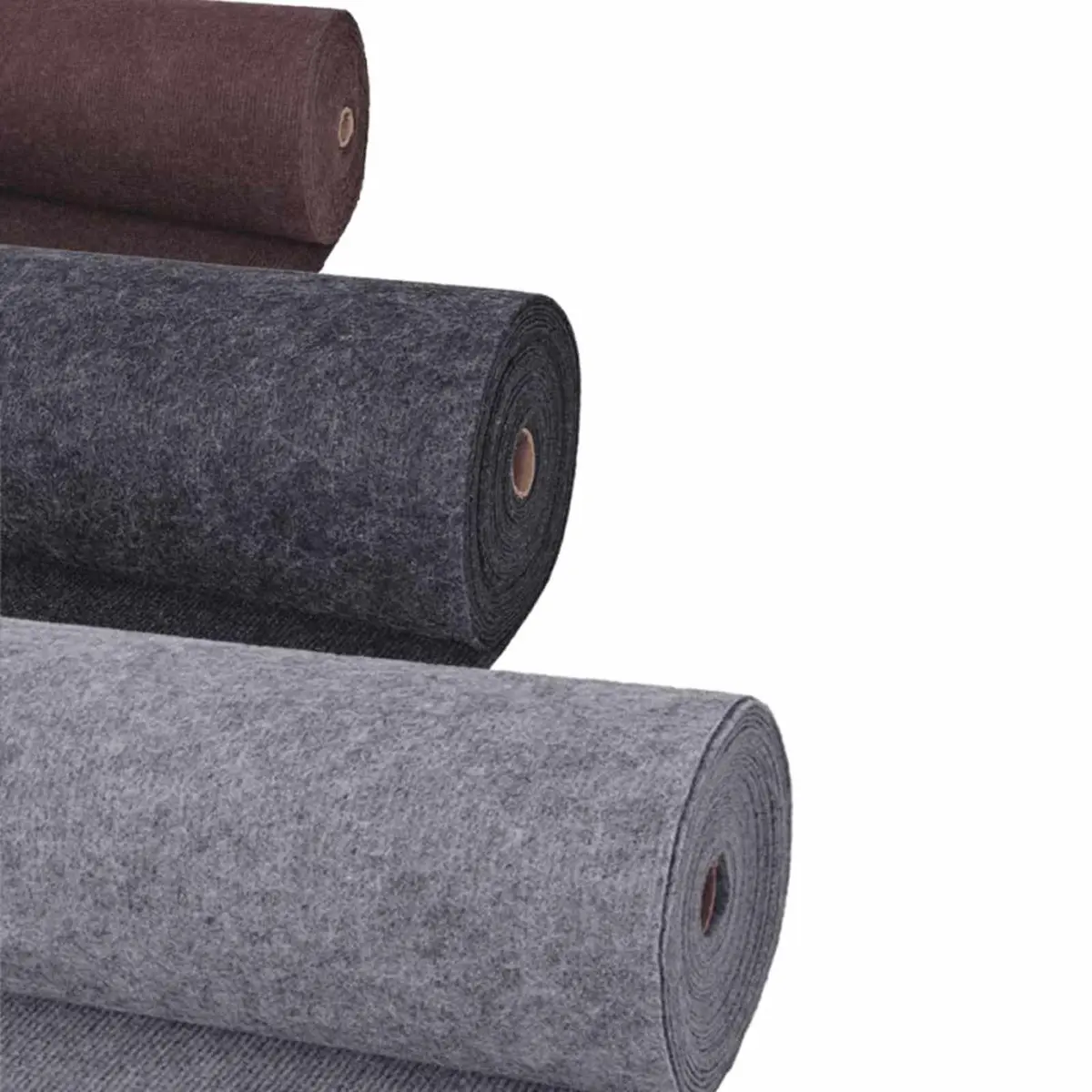 Runner Rug 1.2 x 10m Grey Polyester Ribbed Non-Slip Indoor Outdoor