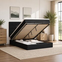 Elevate Your Space with a Double Ottoman Bed & LED Lighting