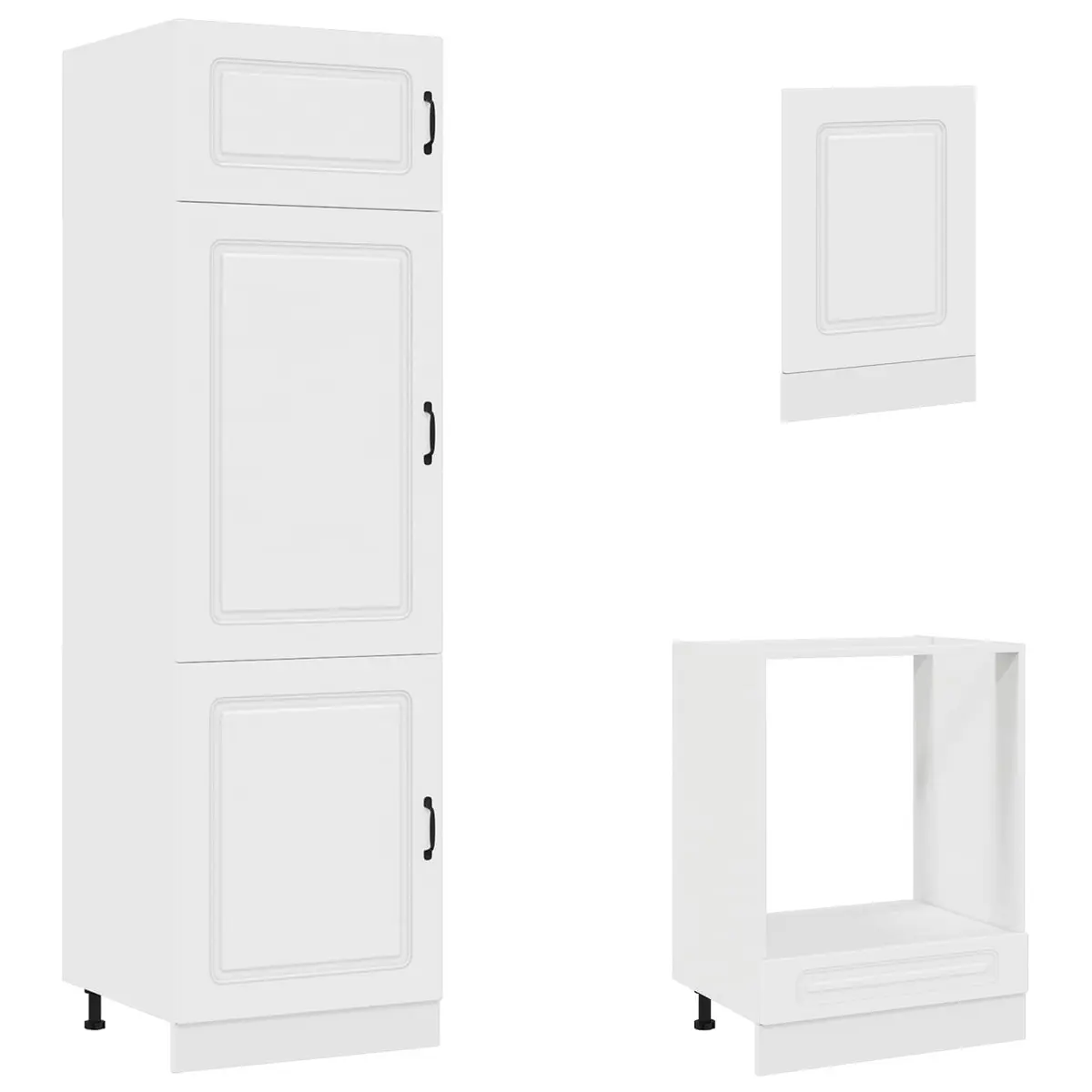 7 Piece Kitchen Cabinet Set White Engineered Wood Storage with Multiple Compartments