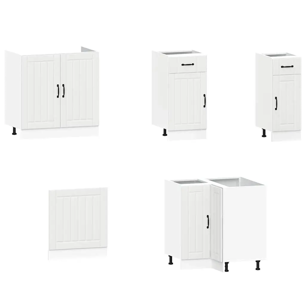Kitchen Cabinet Set 11 Piece White Engineered Wood Storage Cupboard Furniture