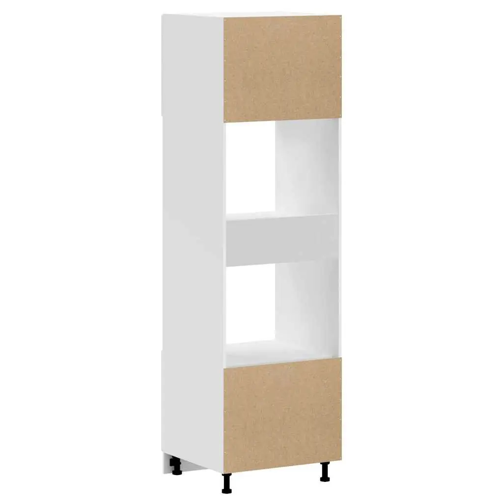 Kitchen Oven Cabinet 2 pcs White Engineered Wood Storage Unit Compact Design