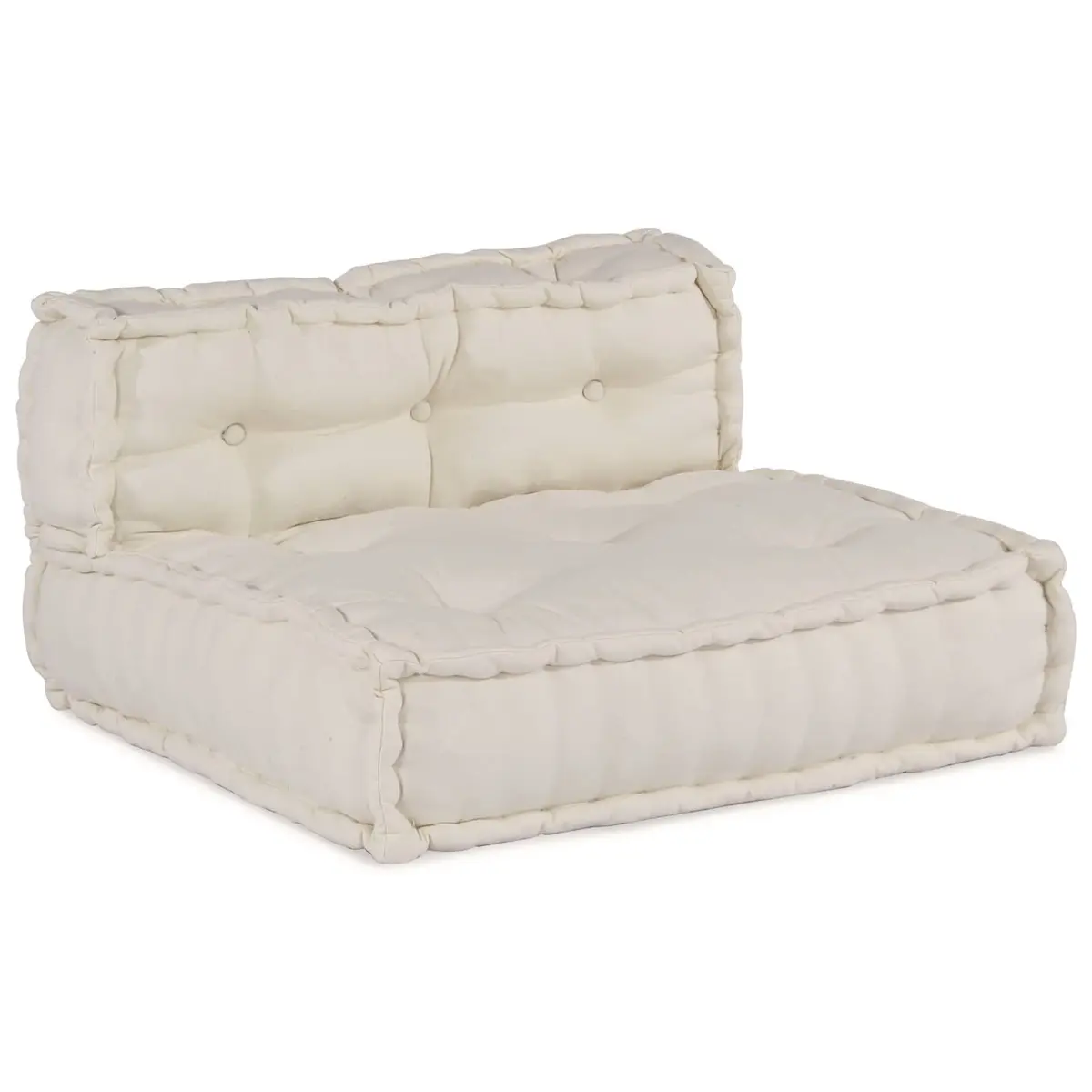 Modular Sofa Unit Fabric Cream 210 x 70 x 56 cm Indoor Outdoor Lounge Seating