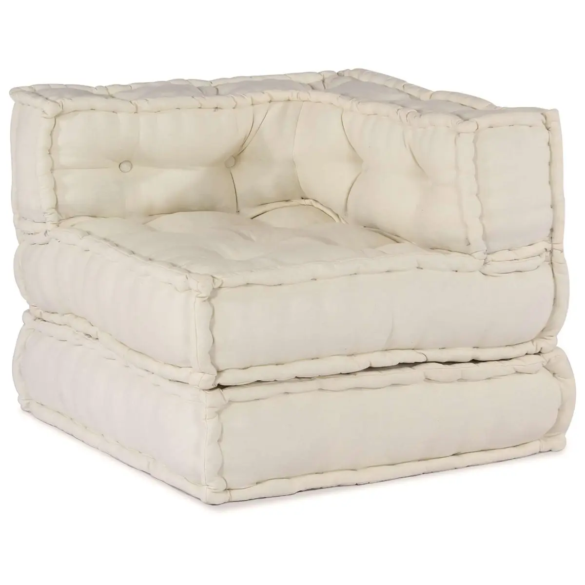 Modular Sofa Unit Fabric Cream 210 x 70 x 56 cm Indoor Outdoor Lounge Seating