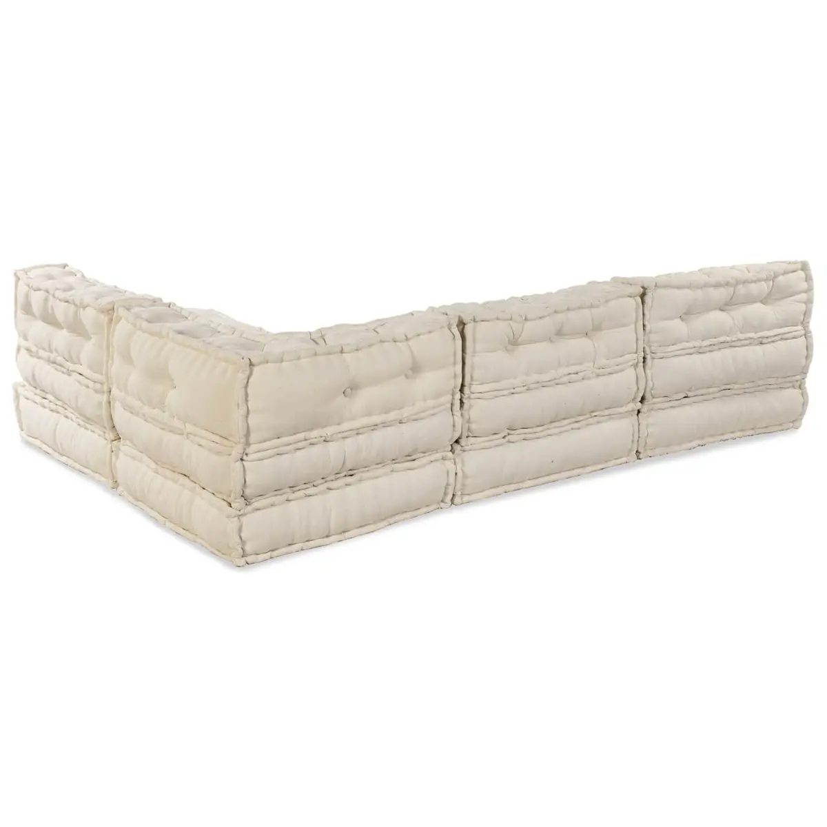 Modular Sofa Unit 210 x 140 x 56 cm Fabric Cream Indoor Outdoor Lounge Seating