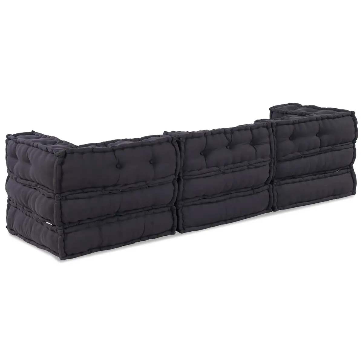 Modular Sofa Unit 210 x 70 x 56 cm Fabric Anthracite Indoor Outdoor Lounge Seat