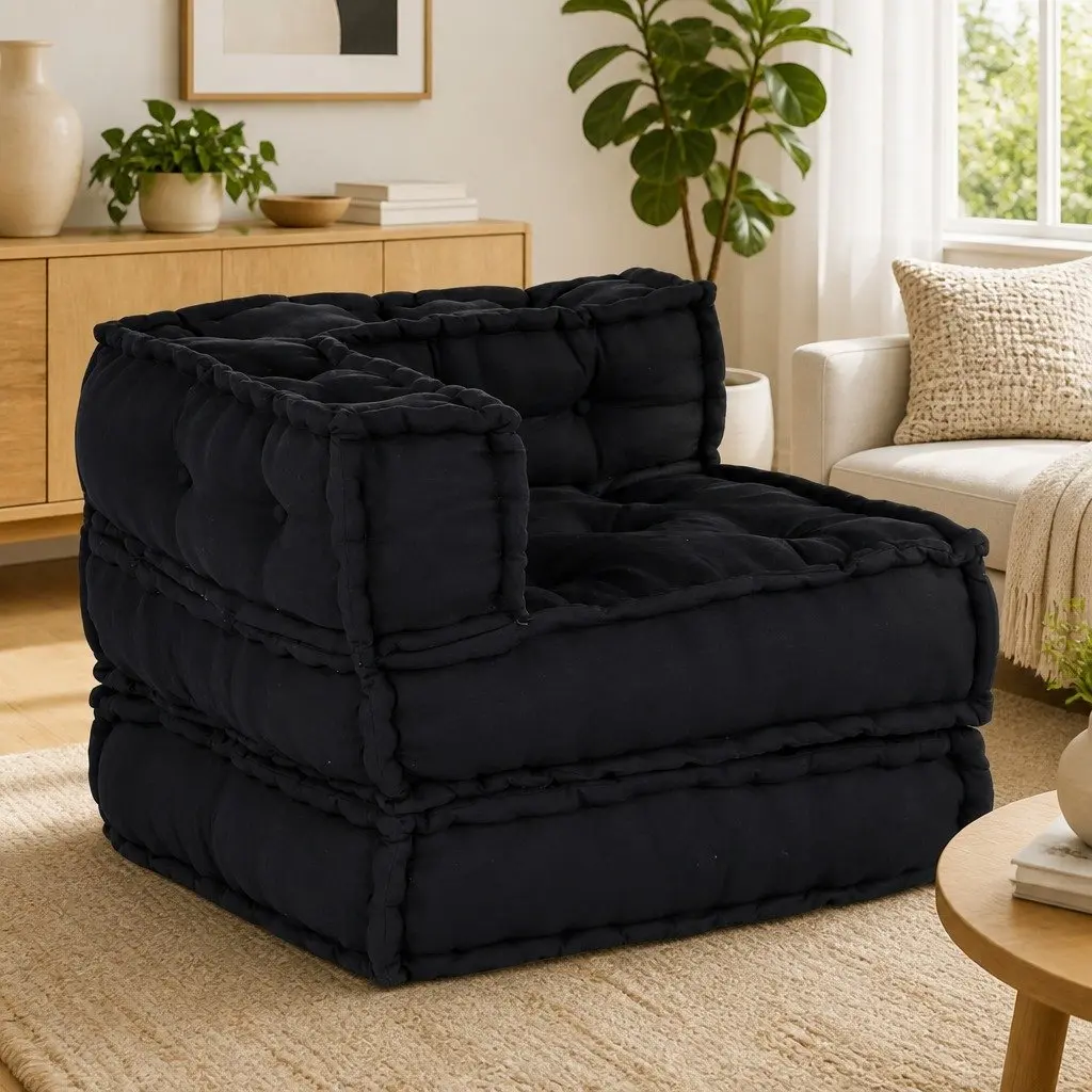 Modular Sofa Unit 210 x 140 x 56 cm Fabric Anthracite Indoor Outdoor Lounge