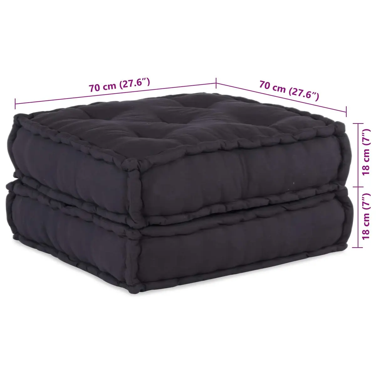 Modular Sofa Unit 2 pcs 140 x 70 x 36 cm Soft Fabric Upholstery Indoor Outdoor