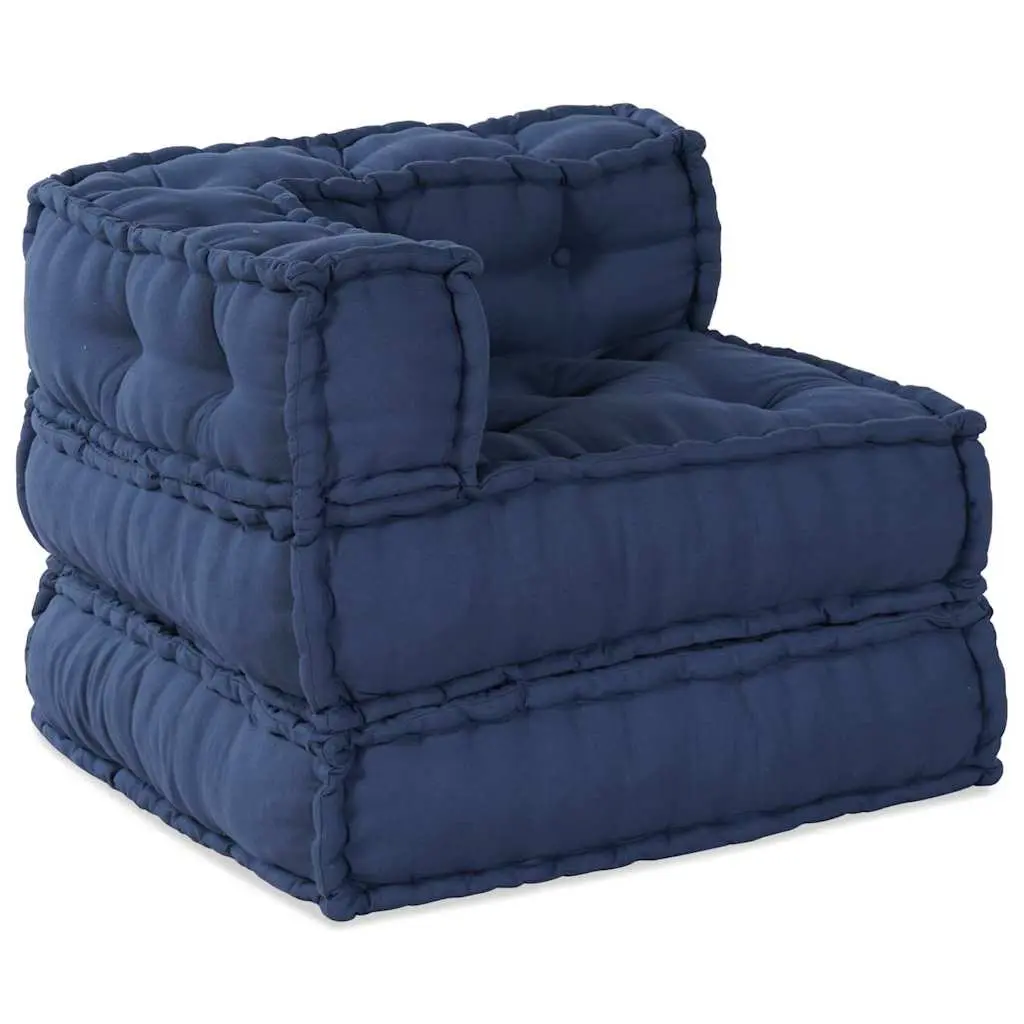 Modular Sofa Unit Indigo Fabric Single Seat Module Indoor Outdoor Lounge