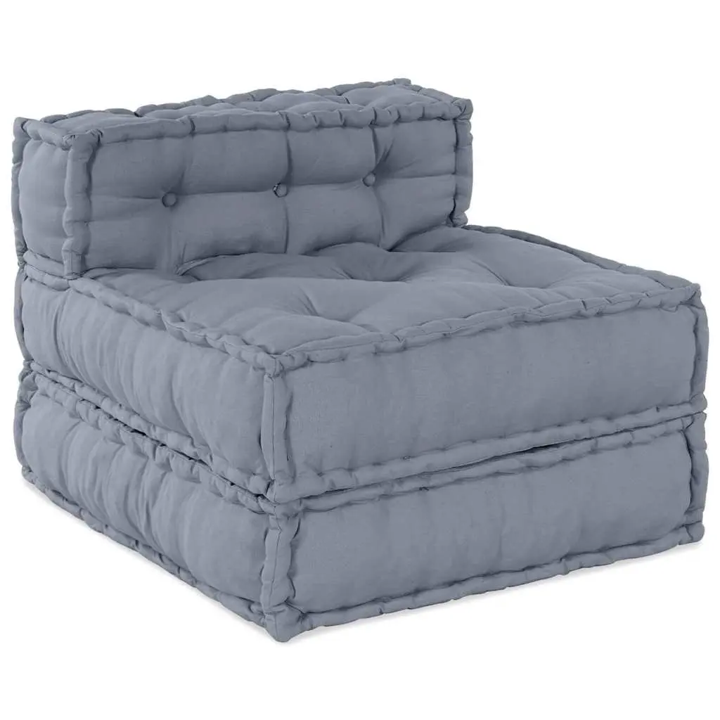 Fabric Modular Sofa Unit Grey Indoor Outdoor Lounge Seating 210cm x 140cm x 56cm Flexible Arrangement