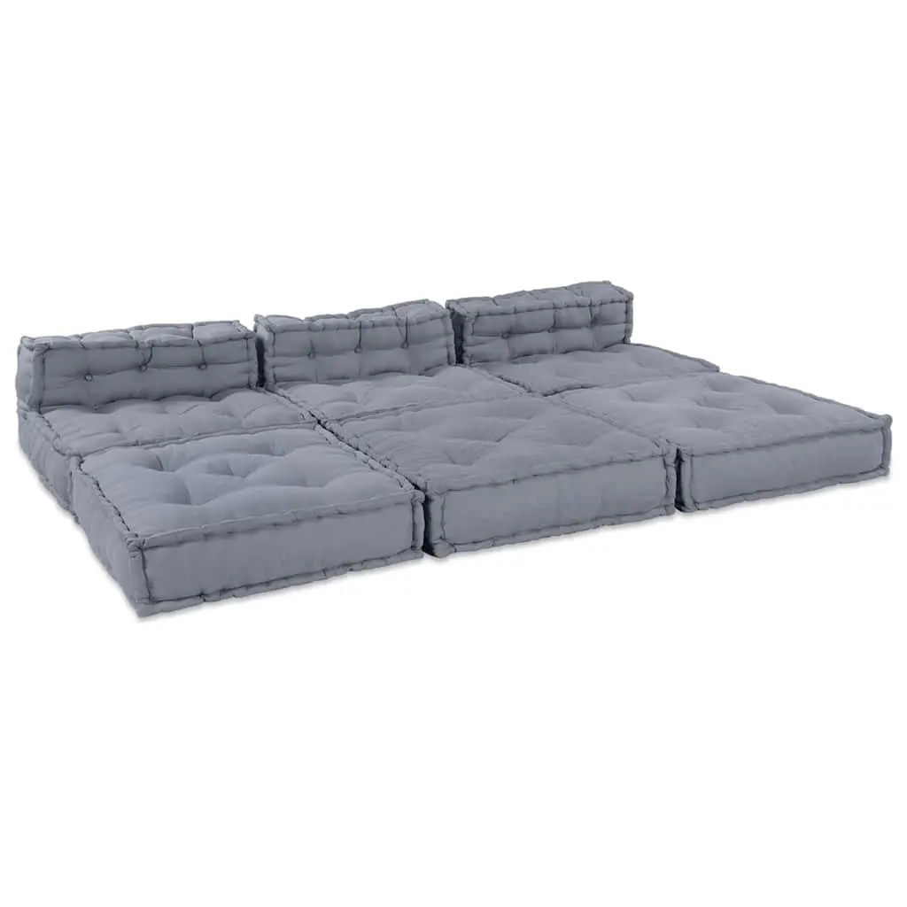 Modular Sofa Unit 210x140x56cm Grey Fabric Corner Sectional Couch Indoor Outdoor