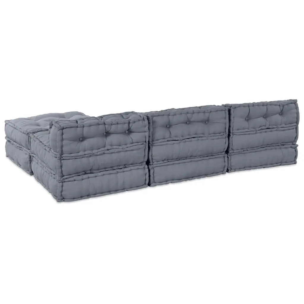 Modular Sofa Unit 210x140x56cm Grey Fabric Corner Sectional Couch Indoor Outdoor