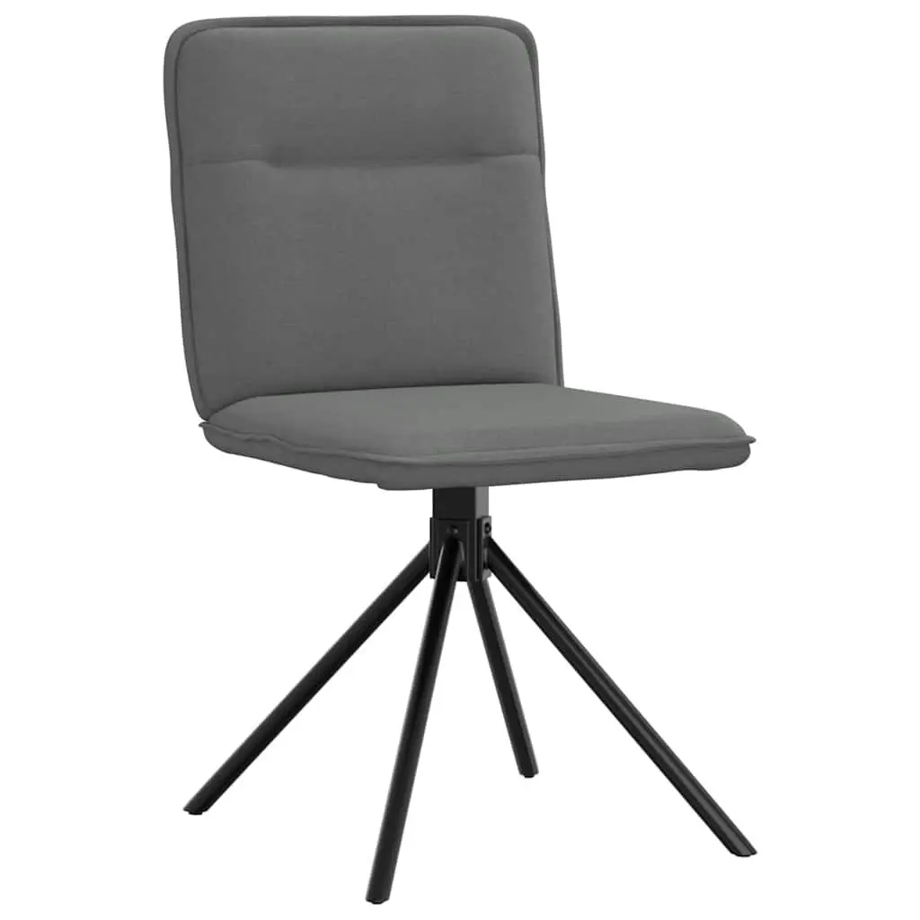 Dining Chairs 4 pcs Dark Grey Fabric Foam Padded Backrest