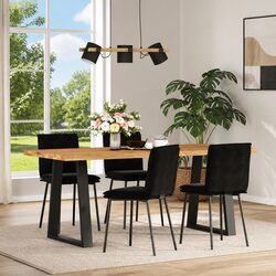 Elevate Your Dining Space with Black Velvet Chairs Set