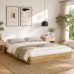 Low Profile Oak Bed Frame 150x200 cm for Modern Spaces